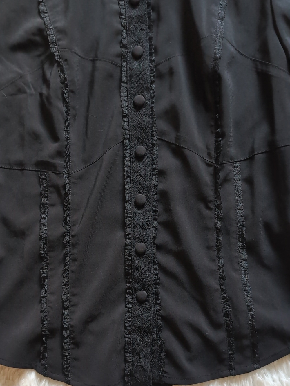 Y2K Lip Service Blacklist Gothic Lolita Puff Sleeve Princess High Neck Top - Picture 3 of 12